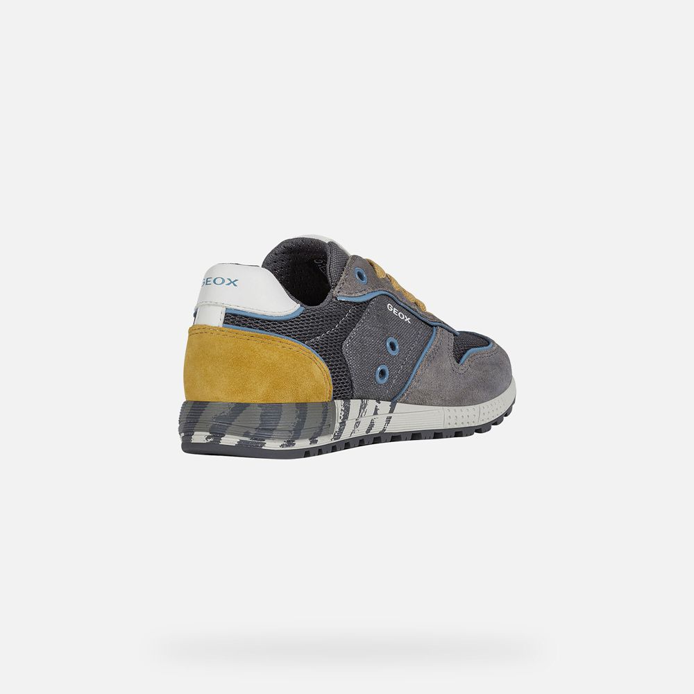 Geox Sneakers Grey/Yellow Alben - Geox Boys Shoes - FLZWBH381